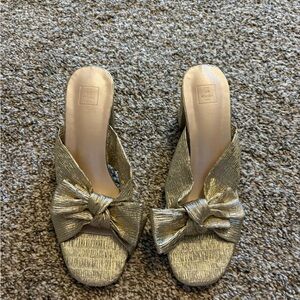 Elegant Metallic Bow Heels